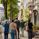 Menschen erkunden gemeinsam ihr Quartier in Düsseldorf-Bilk