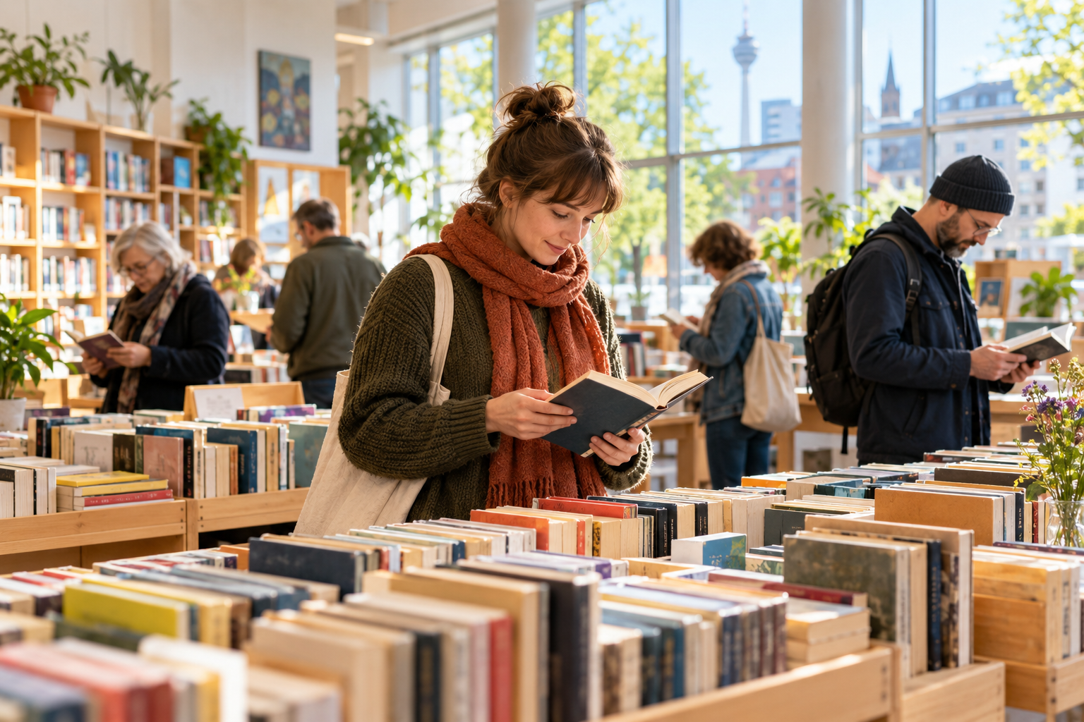 Bücherflohmarkt in Bilk – Illustration